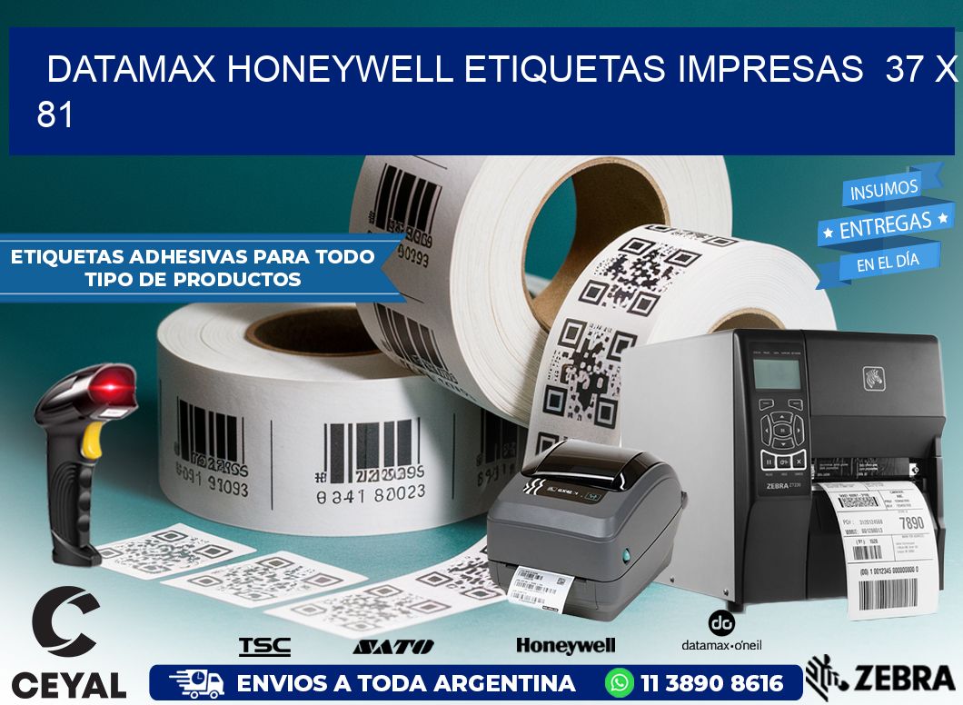 DATAMAX HONEYWELL ETIQUETAS IMPRESAS  37 x 81