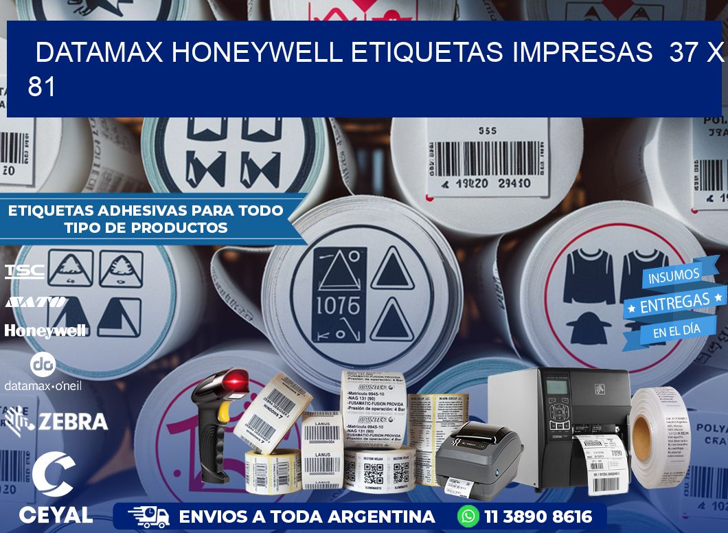 DATAMAX HONEYWELL ETIQUETAS IMPRESAS  37 x 81