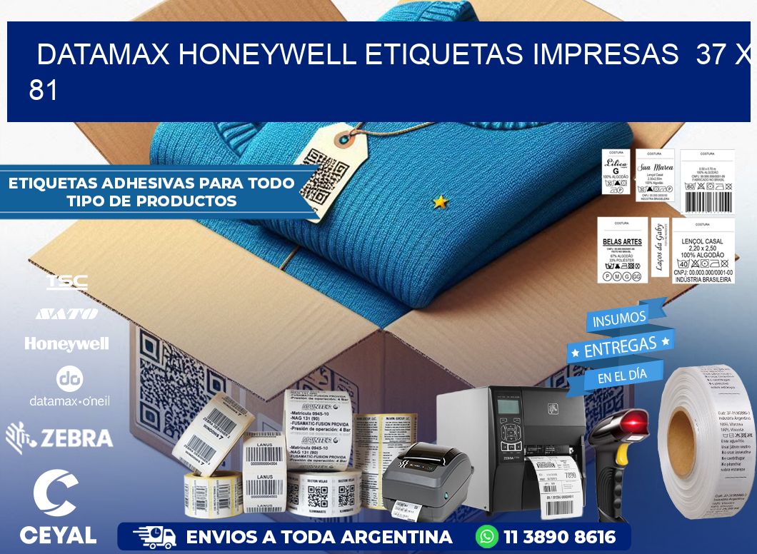 DATAMAX HONEYWELL ETIQUETAS IMPRESAS  37 x 81