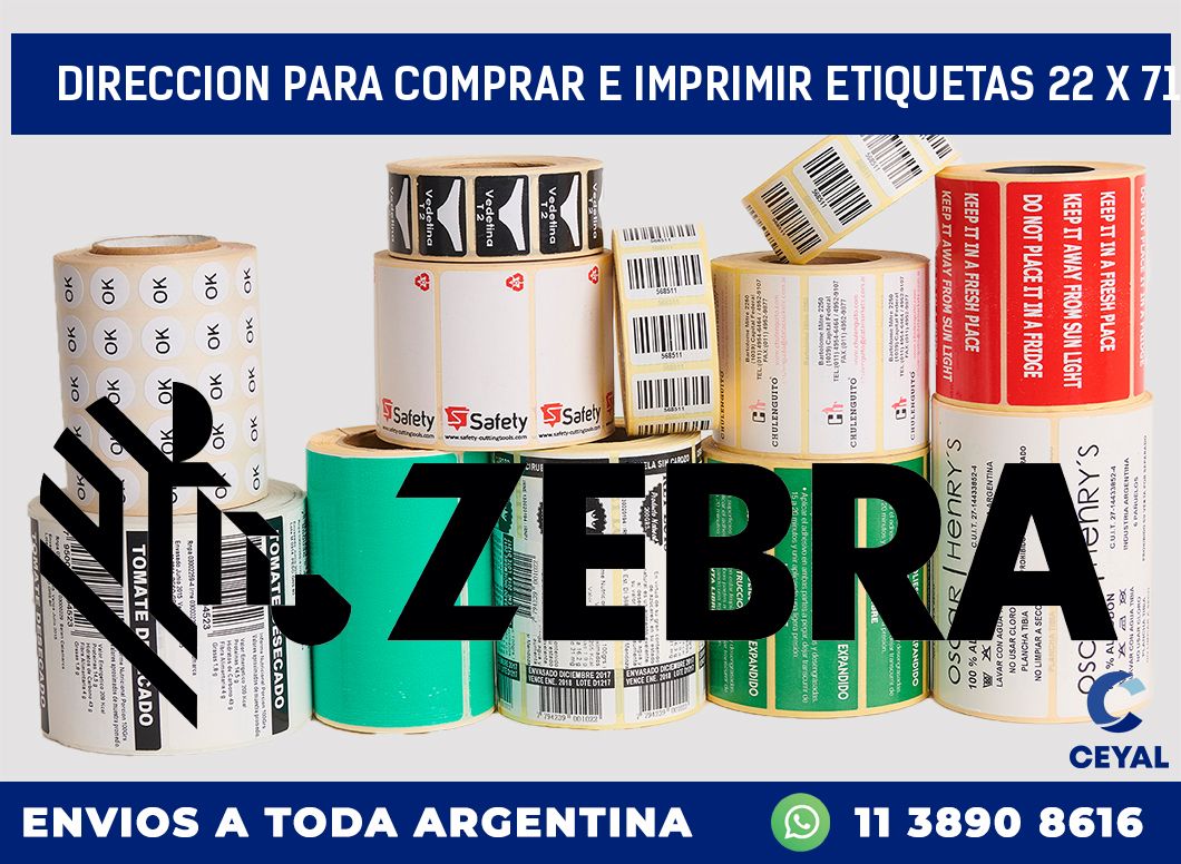 DIRECCION PARA COMPRAR E IMPRIMIR ETIQUETAS 22 x 71