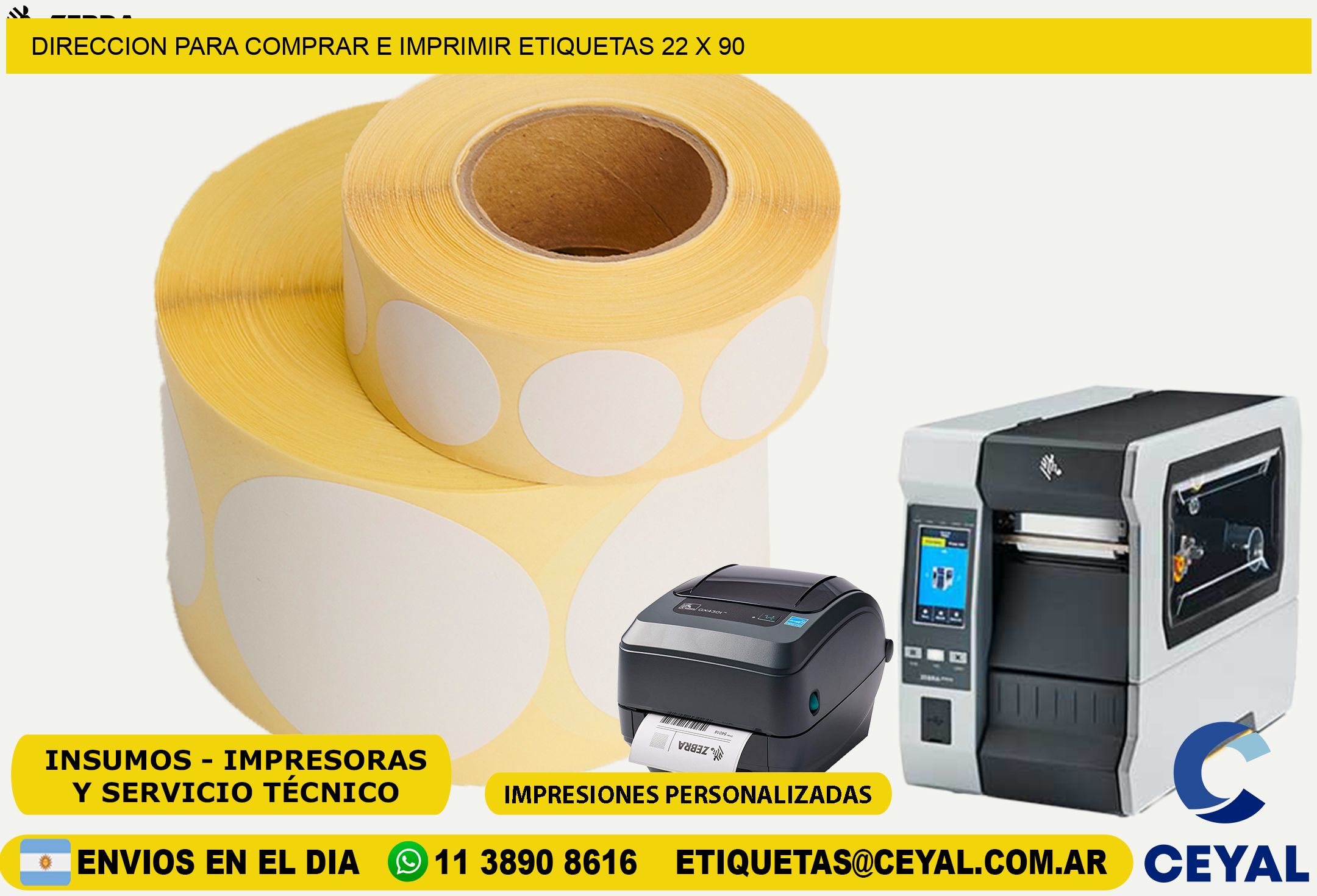 DIRECCION PARA COMPRAR E IMPRIMIR ETIQUETAS 22 x 90