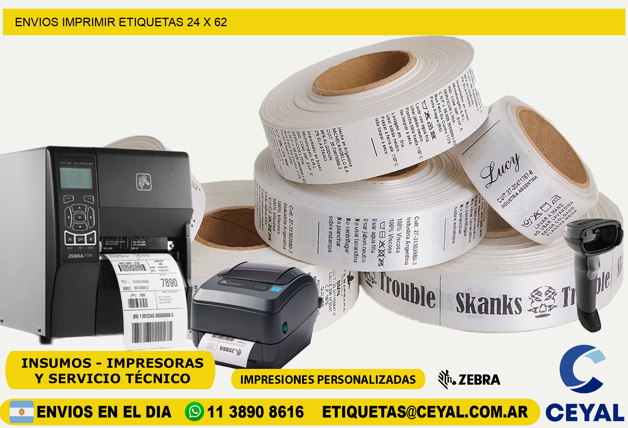 ENVIOS IMPRIMIR ETIQUETAS 24 x 62