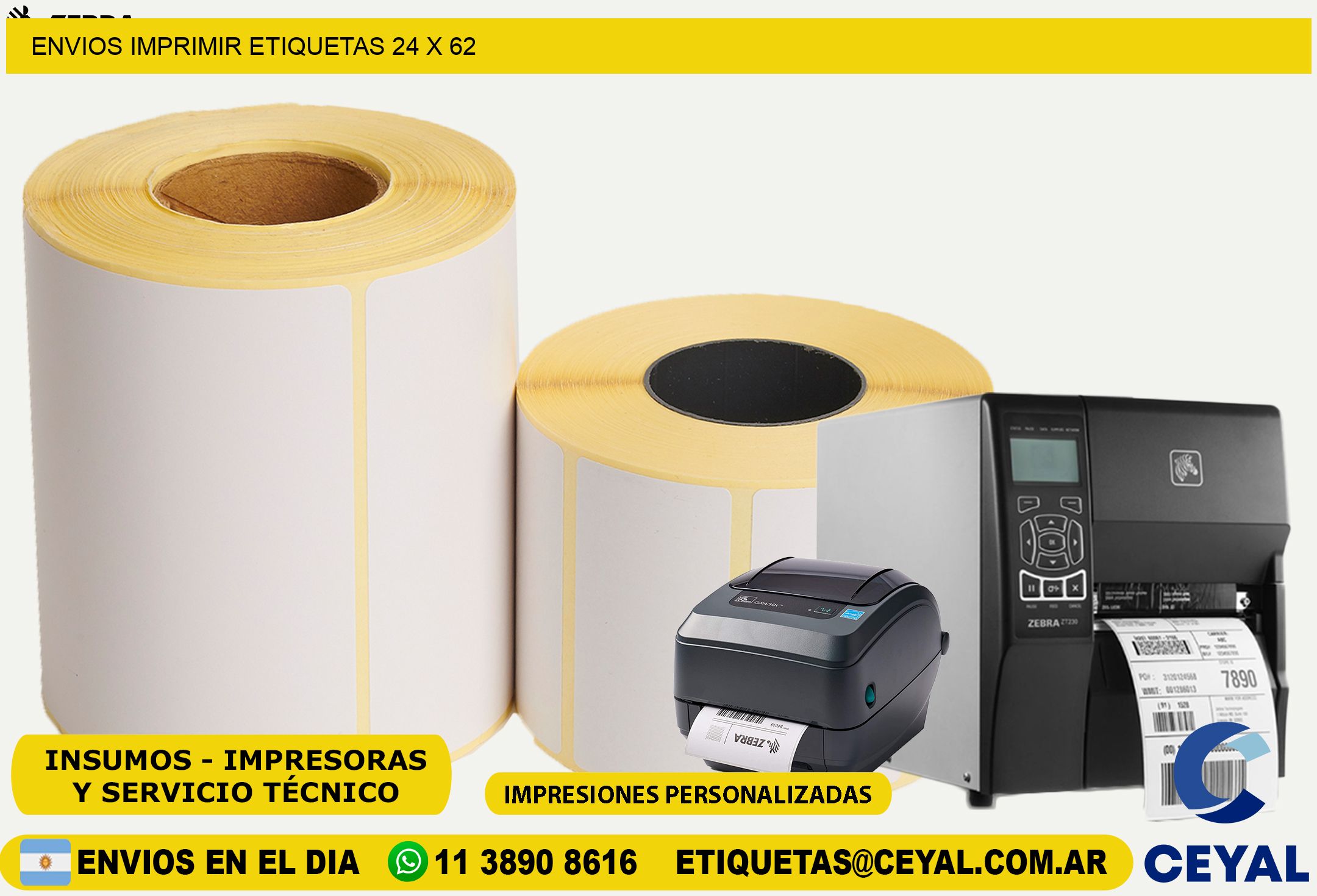 ENVIOS IMPRIMIR ETIQUETAS 24 x 62