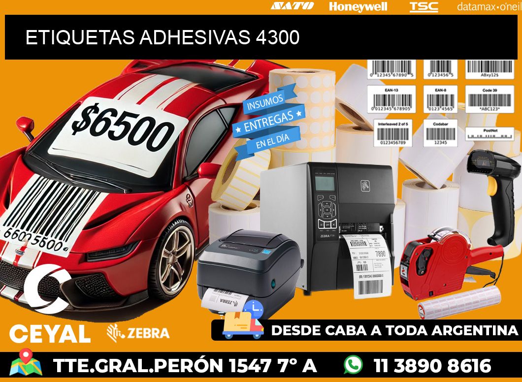 ETIQUETAS ADHESIVAS 4300