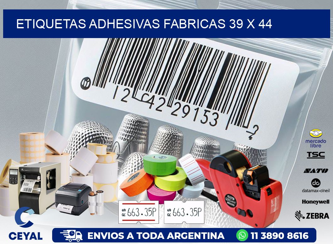 ETIQUETAS ADHESIVAS FABRICAS 39 x 44