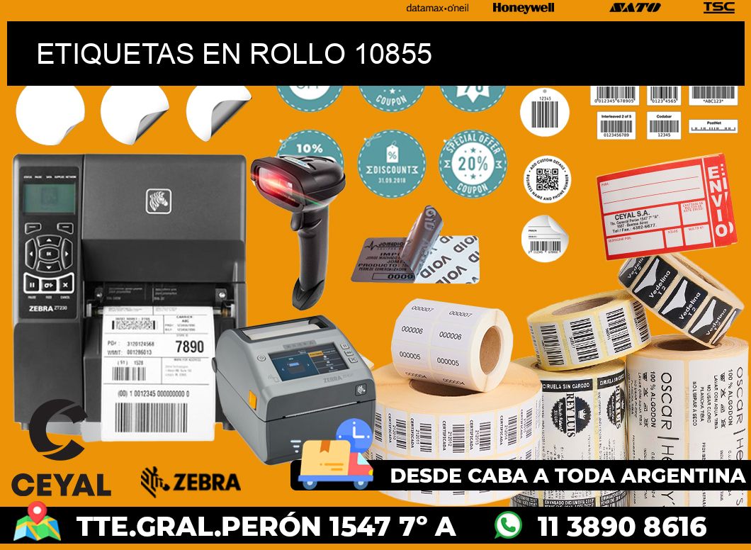 ETIQUETAS EN ROLLO 10855