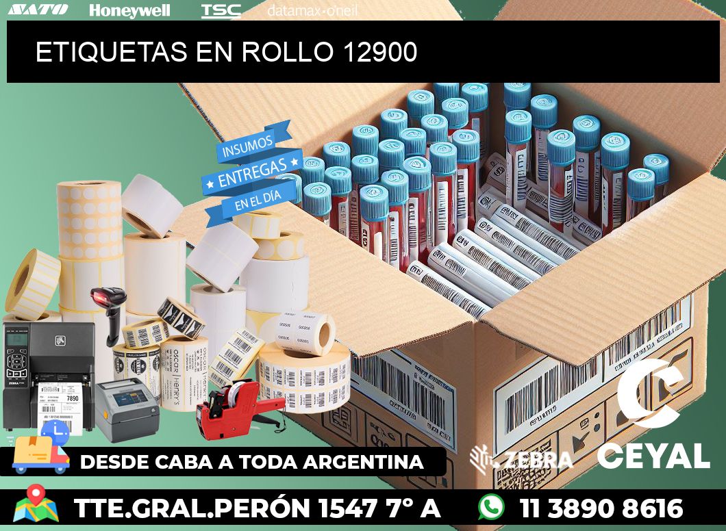 ETIQUETAS EN ROLLO 12900