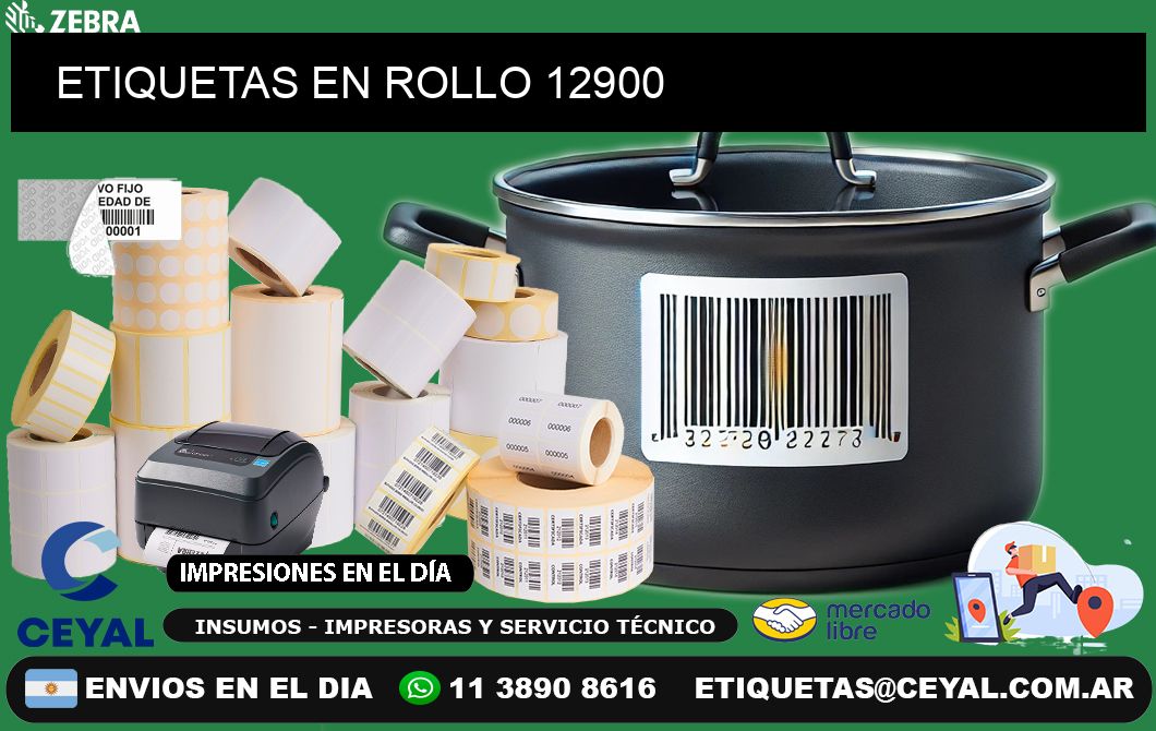 ETIQUETAS EN ROLLO 12900