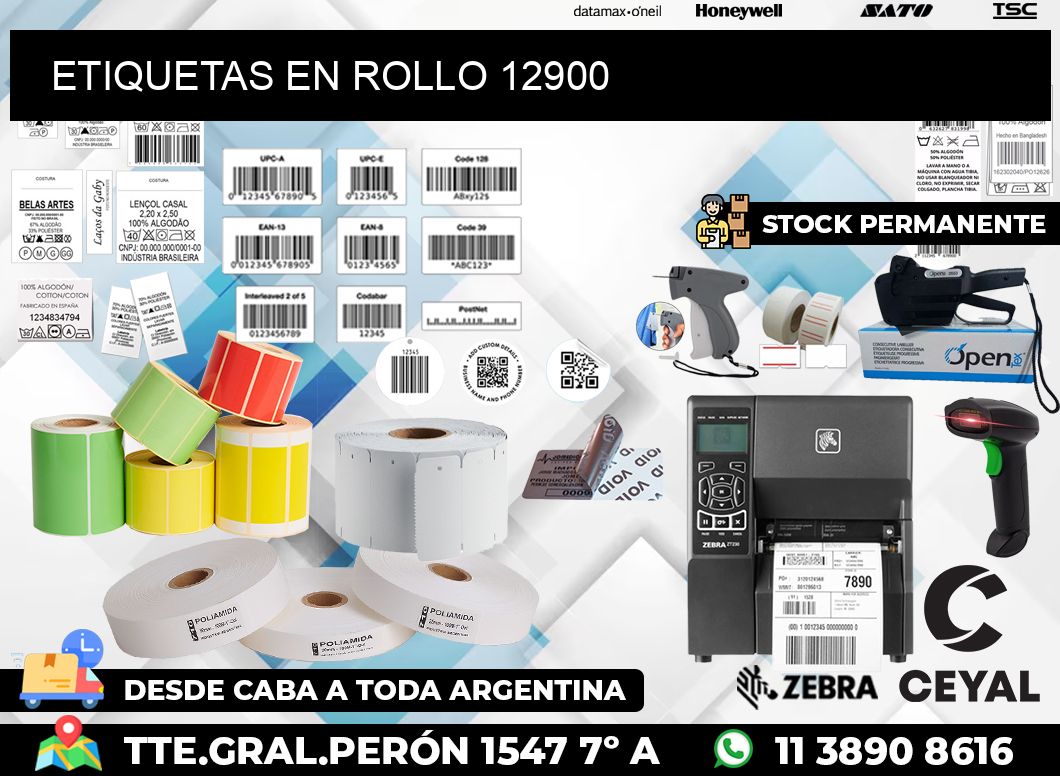 ETIQUETAS EN ROLLO 12900