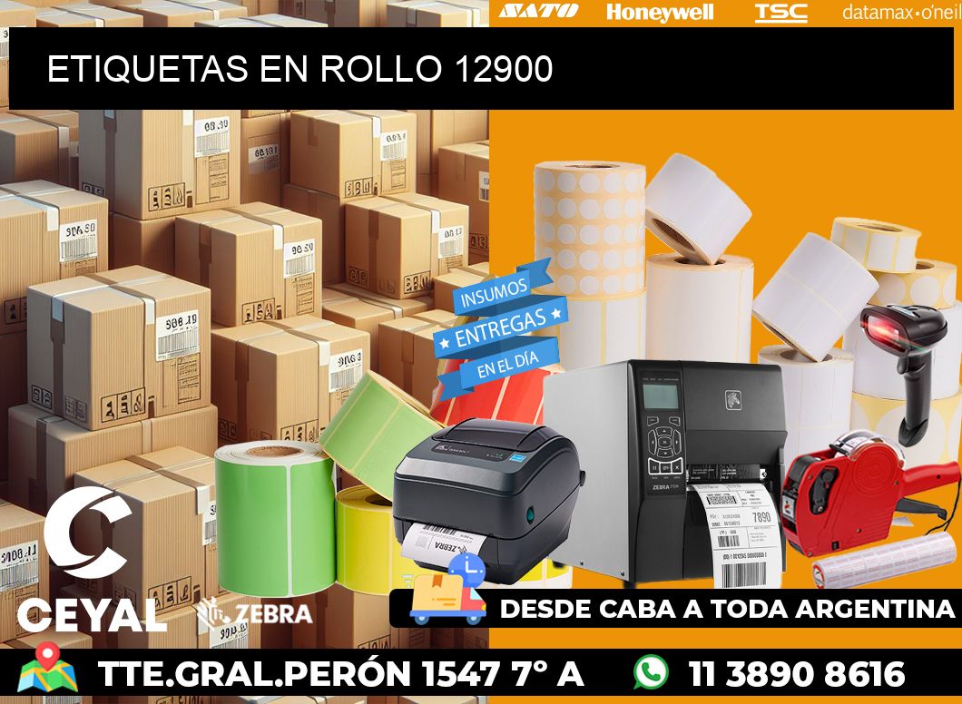 ETIQUETAS EN ROLLO 12900