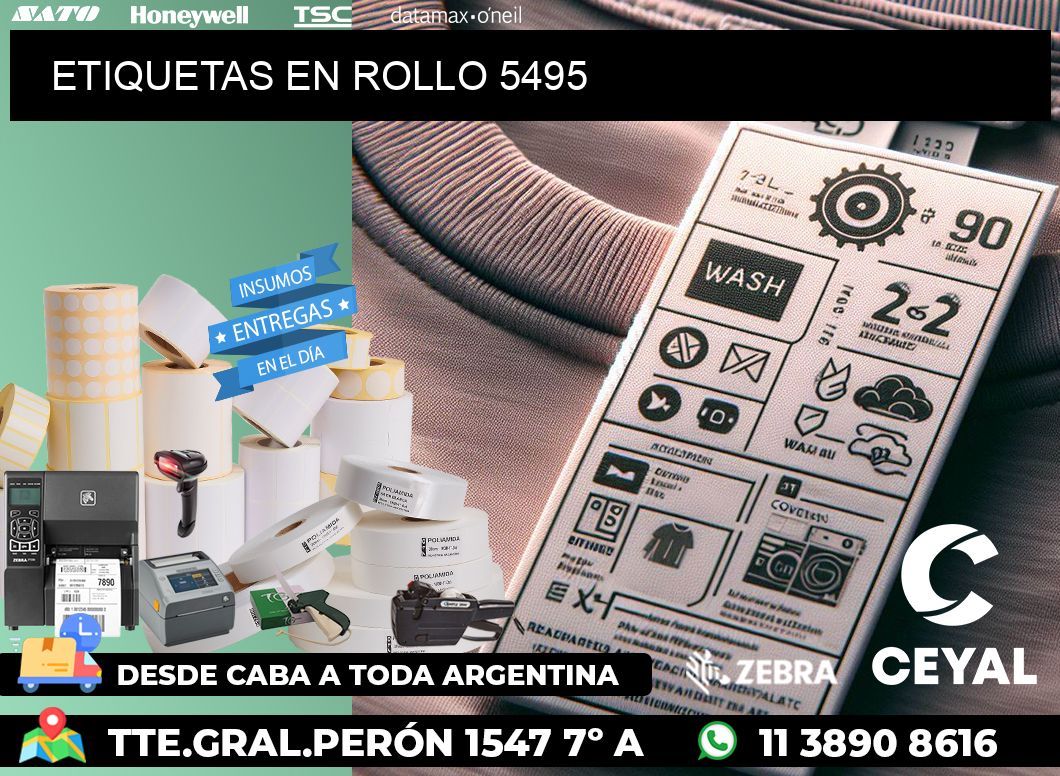 ETIQUETAS EN ROLLO 5495