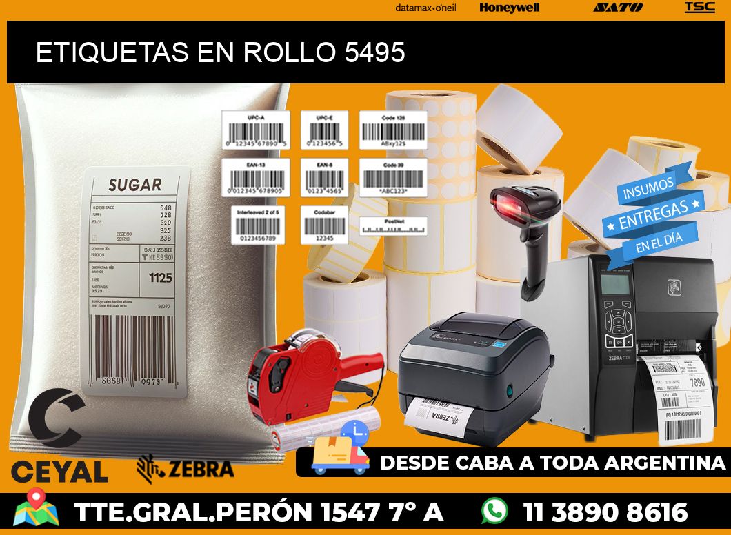 ETIQUETAS EN ROLLO 5495