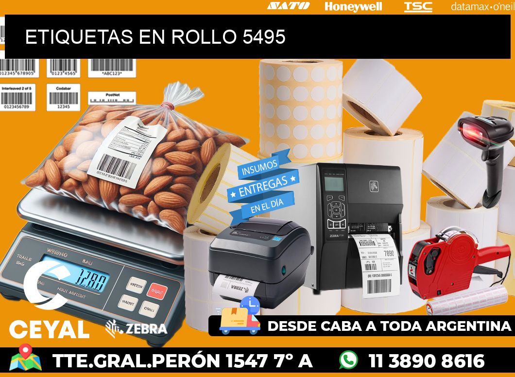 ETIQUETAS EN ROLLO 5495