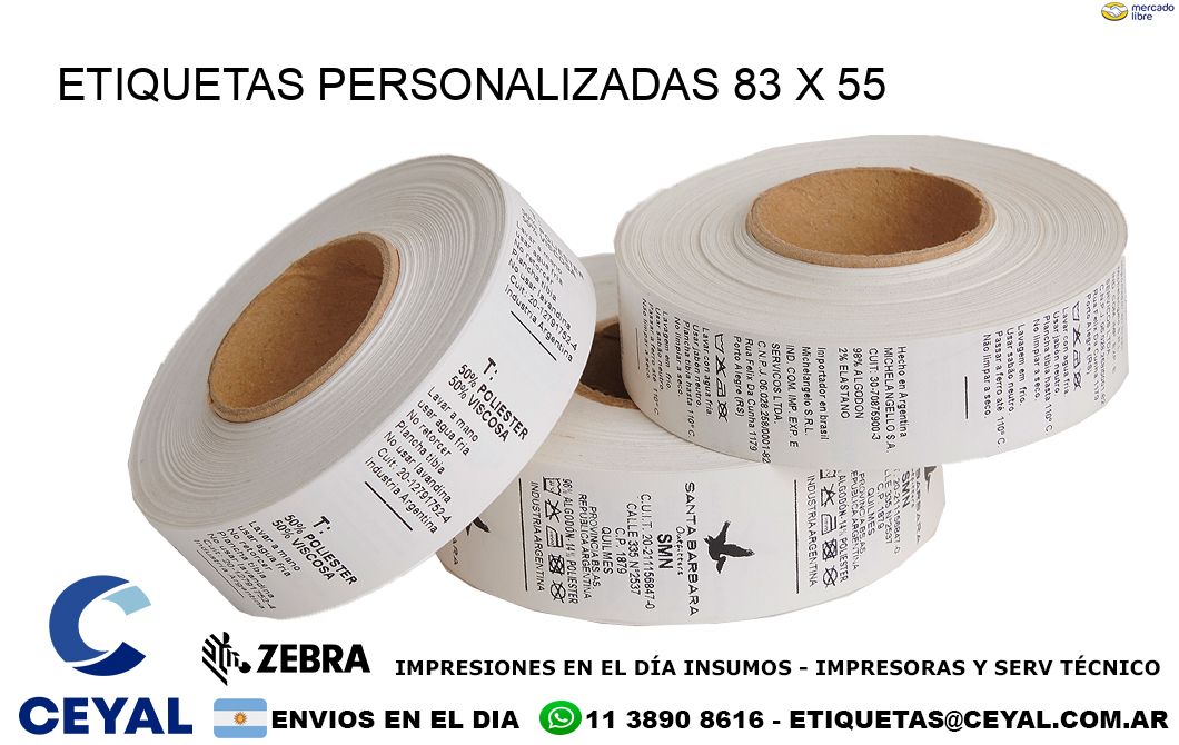 ETIQUETAS PERSONALIZADAS 83 x 55