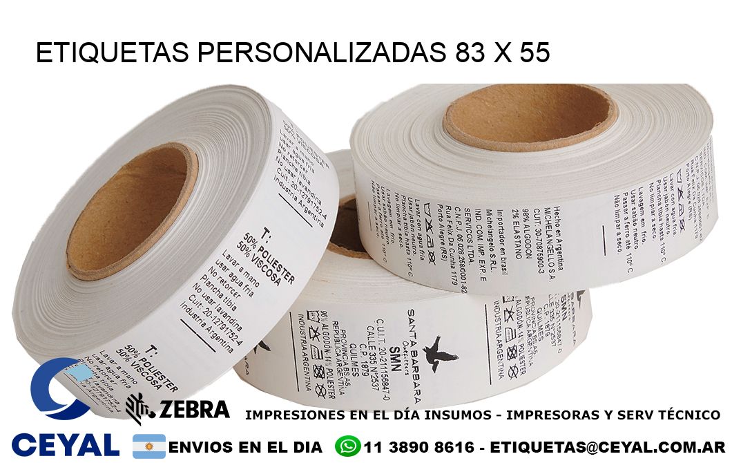 ETIQUETAS PERSONALIZADAS 83 x 55