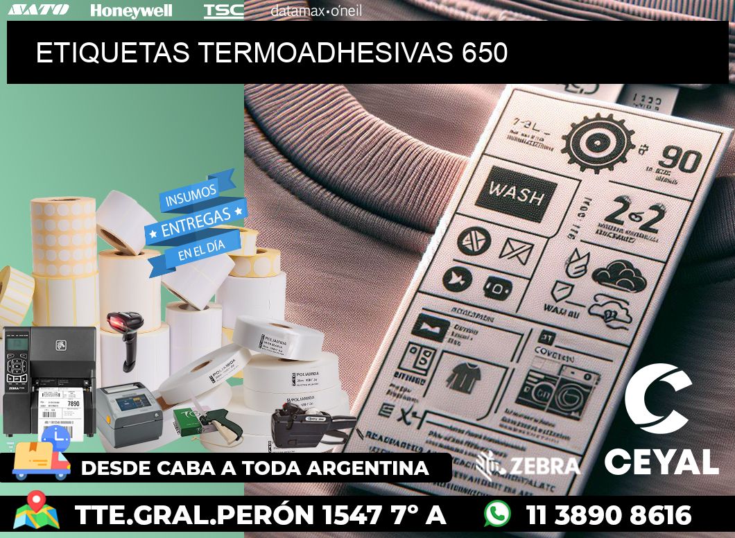 ETIQUETAS TERMOADHESIVAS 650