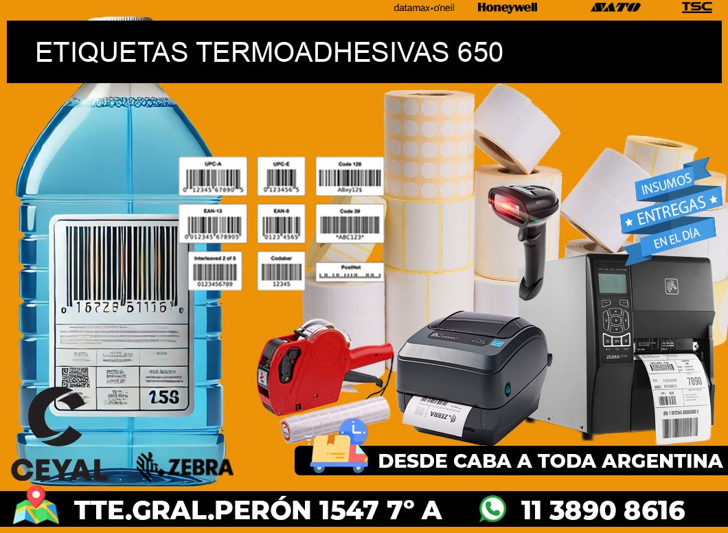 ETIQUETAS TERMOADHESIVAS 650