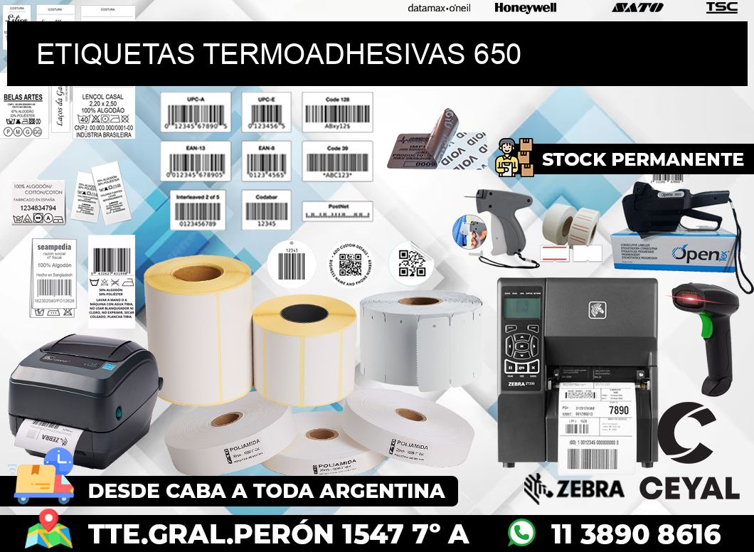 ETIQUETAS TERMOADHESIVAS 650
