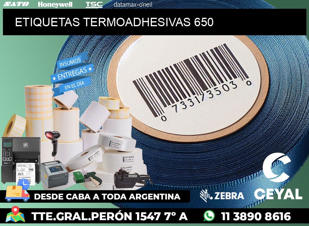 ETIQUETAS TERMOADHESIVAS 650