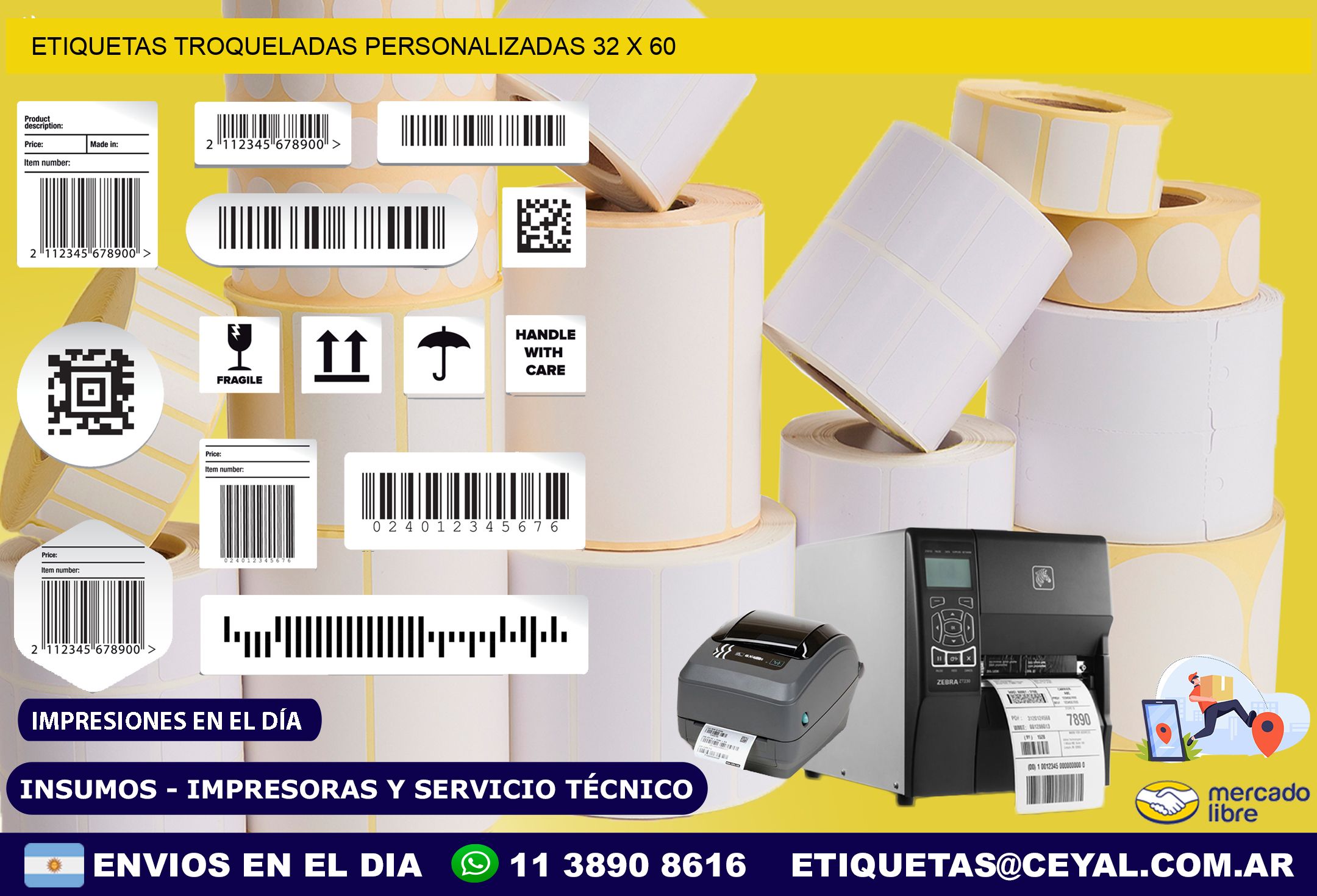 ETIQUETAS TROQUELADAS PERSONALIZADAS 32 x 60