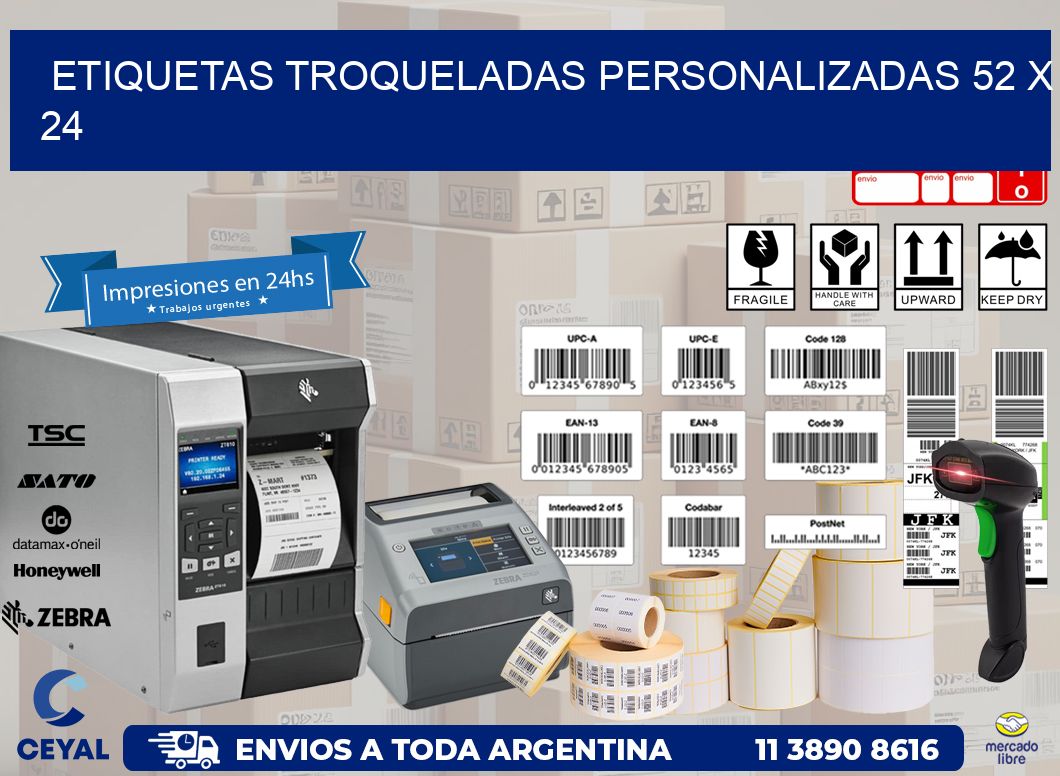 ETIQUETAS TROQUELADAS PERSONALIZADAS 52 x 24