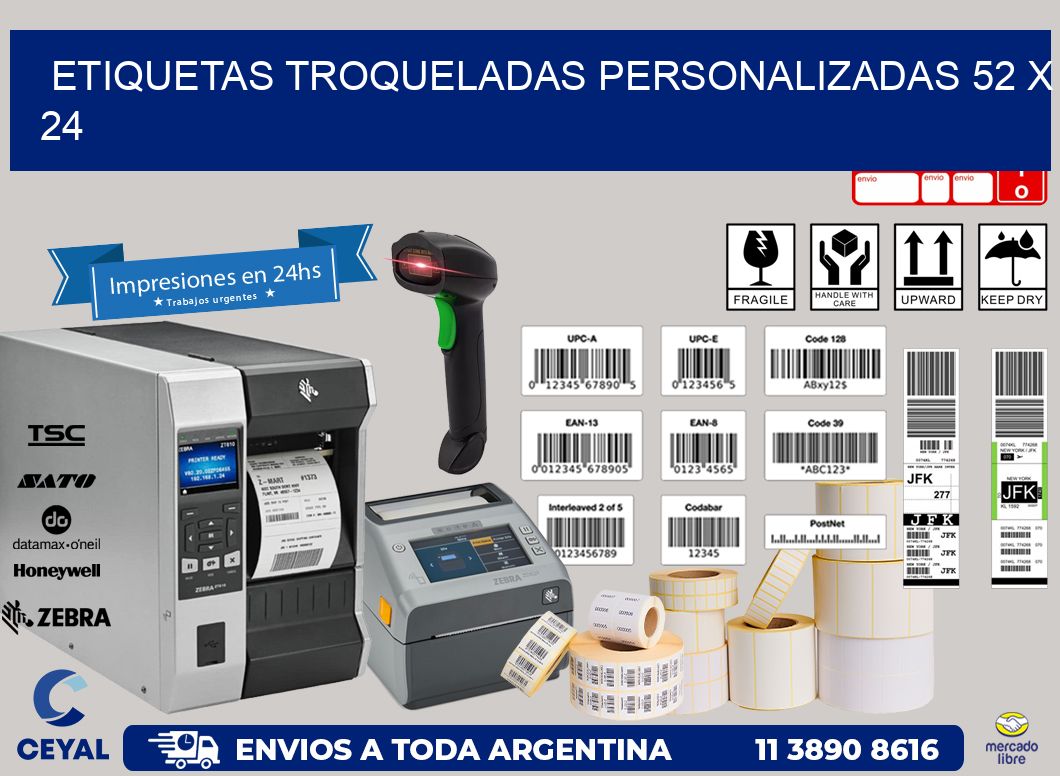 ETIQUETAS TROQUELADAS PERSONALIZADAS 52 x 24