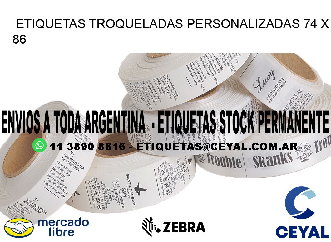 ETIQUETAS TROQUELADAS PERSONALIZADAS 74 x 86
