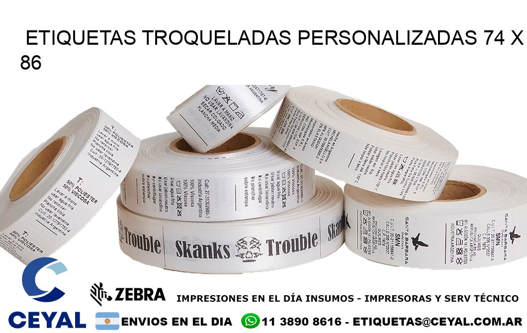 ETIQUETAS TROQUELADAS PERSONALIZADAS 74 x 86