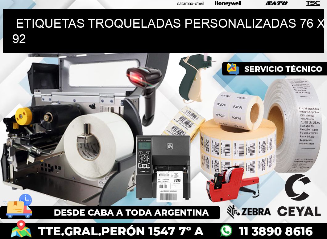 ETIQUETAS TROQUELADAS PERSONALIZADAS 76 x 92