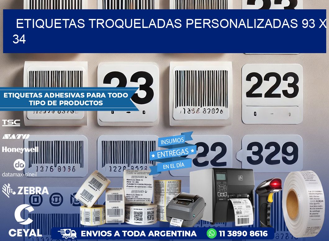 ETIQUETAS TROQUELADAS PERSONALIZADAS 93 x 34
