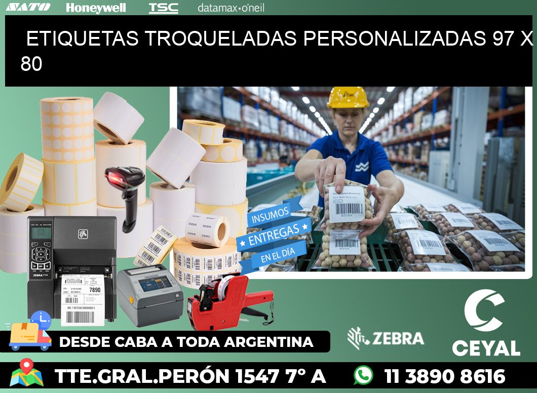 ETIQUETAS TROQUELADAS PERSONALIZADAS 97 x 80