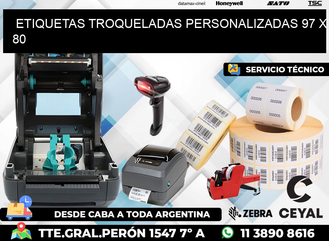 ETIQUETAS TROQUELADAS PERSONALIZADAS 97 x 80