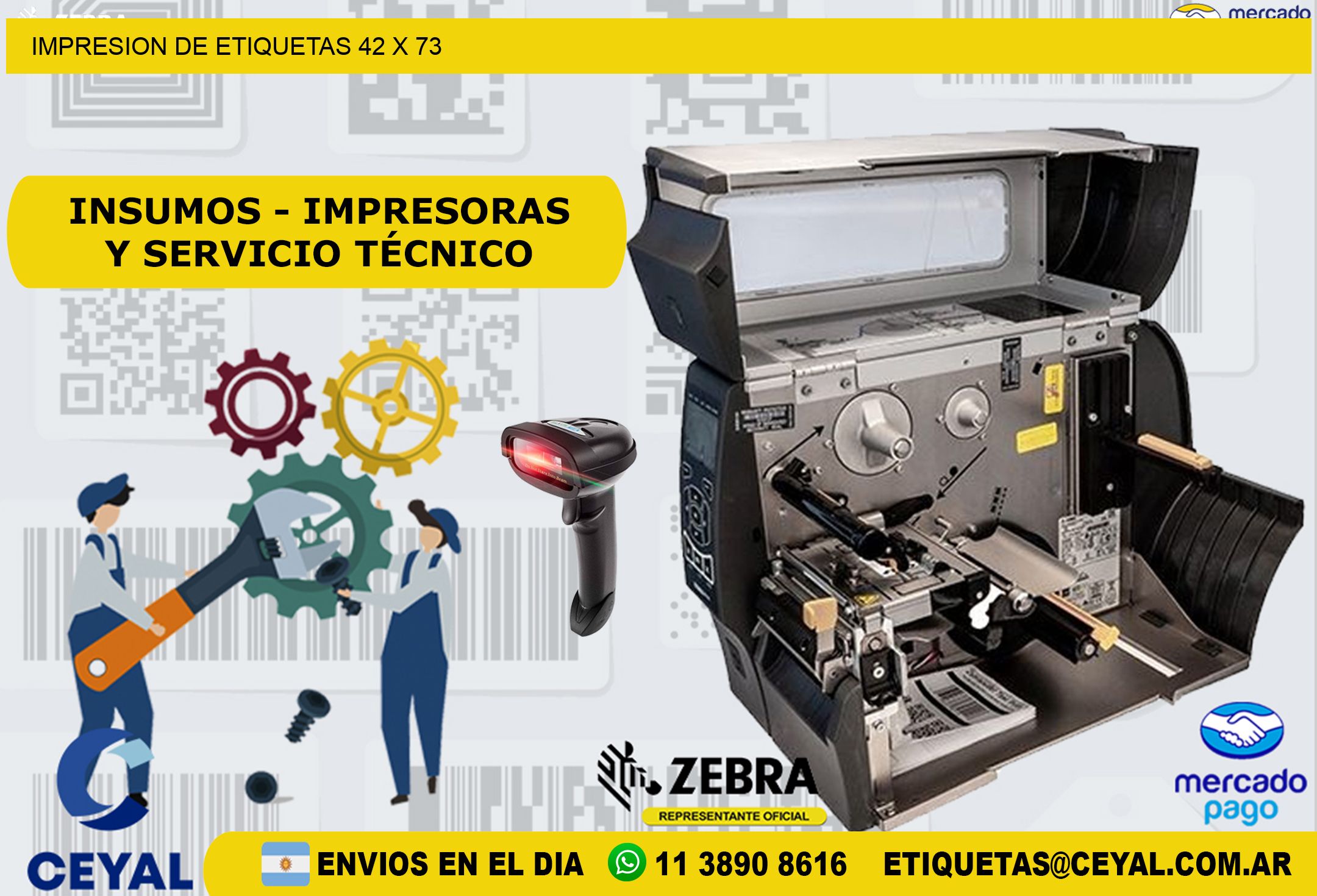 IMPRESION DE ETIQUETAS 42 x 73
