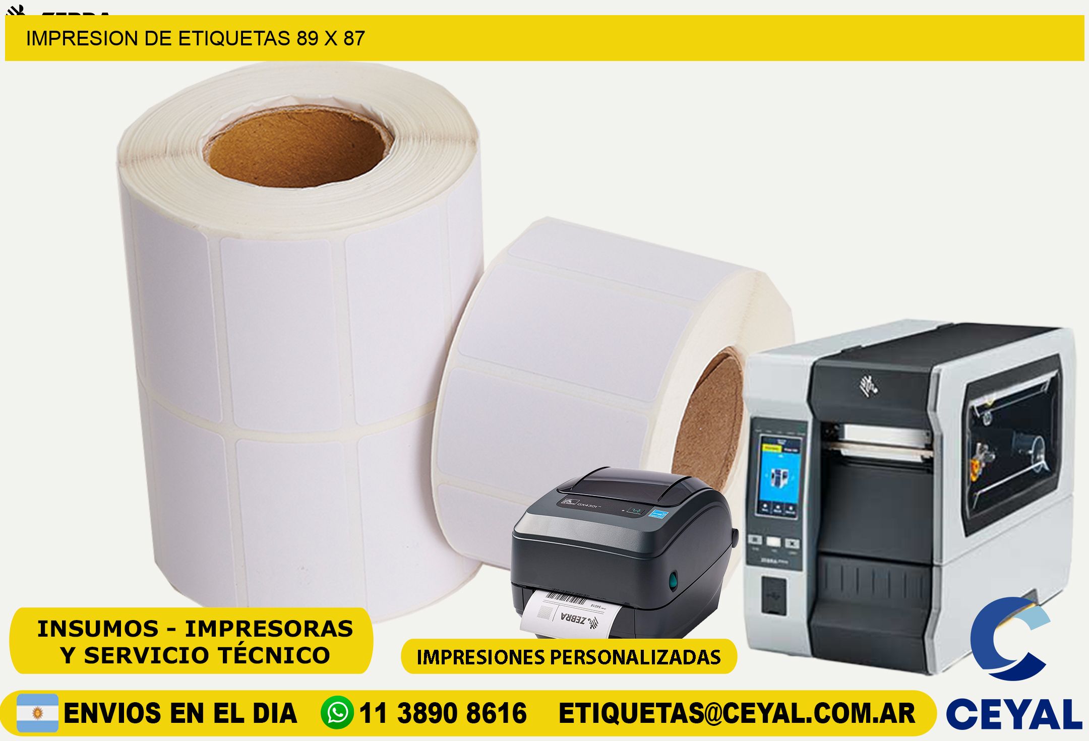 IMPRESION DE ETIQUETAS 89 x 87
