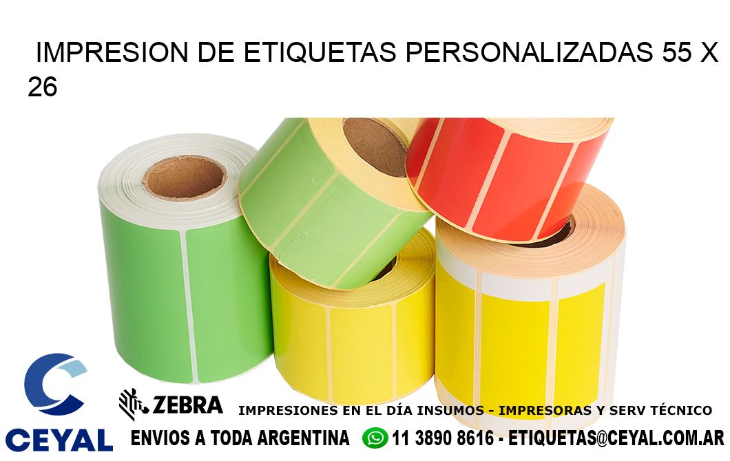 IMPRESION DE ETIQUETAS PERSONALIZADAS 55 x 26