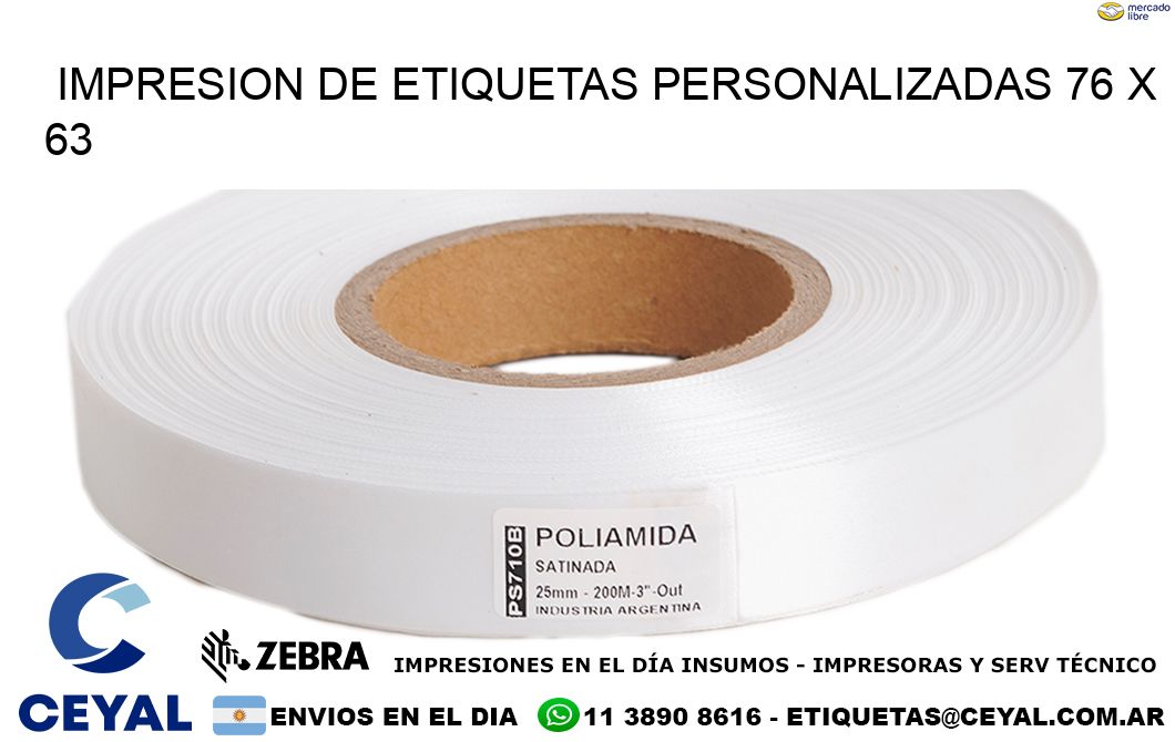 IMPRESION DE ETIQUETAS PERSONALIZADAS 76 x 63