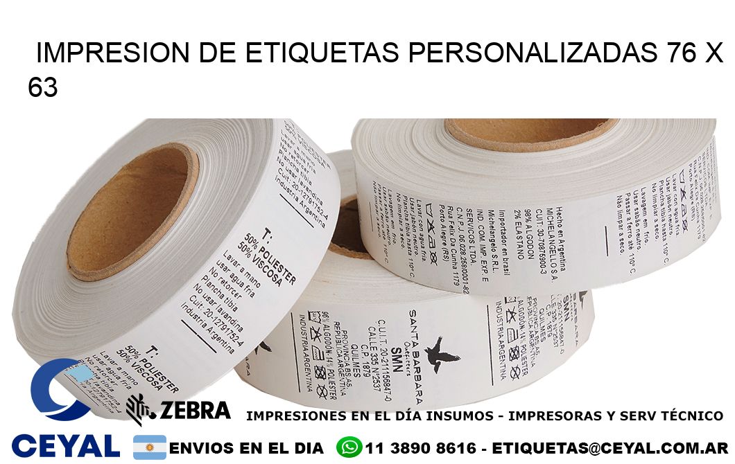 IMPRESION DE ETIQUETAS PERSONALIZADAS 76 x 63