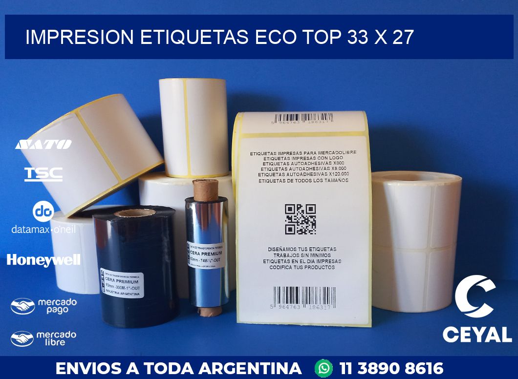 IMPRESION ETIQUETAS ECO TOP 33 x 27