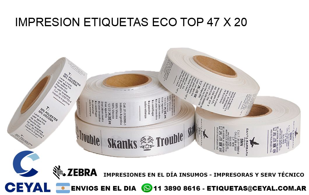 IMPRESION ETIQUETAS ECO TOP 47 x 20