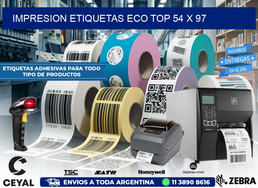 IMPRESION ETIQUETAS ECO TOP 54 x 97