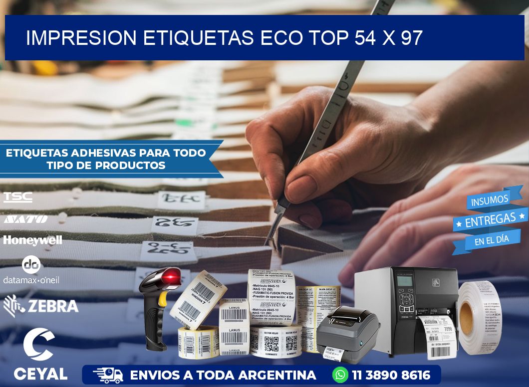 IMPRESION ETIQUETAS ECO TOP 54 x 97