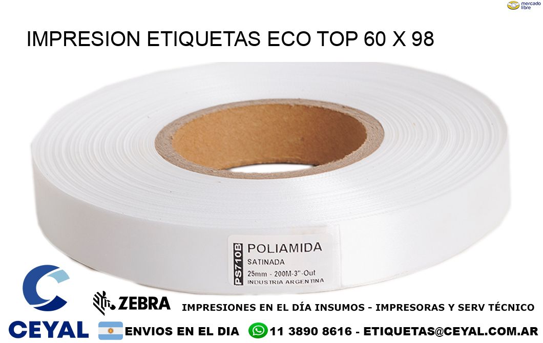IMPRESION ETIQUETAS ECO TOP 60 x 98