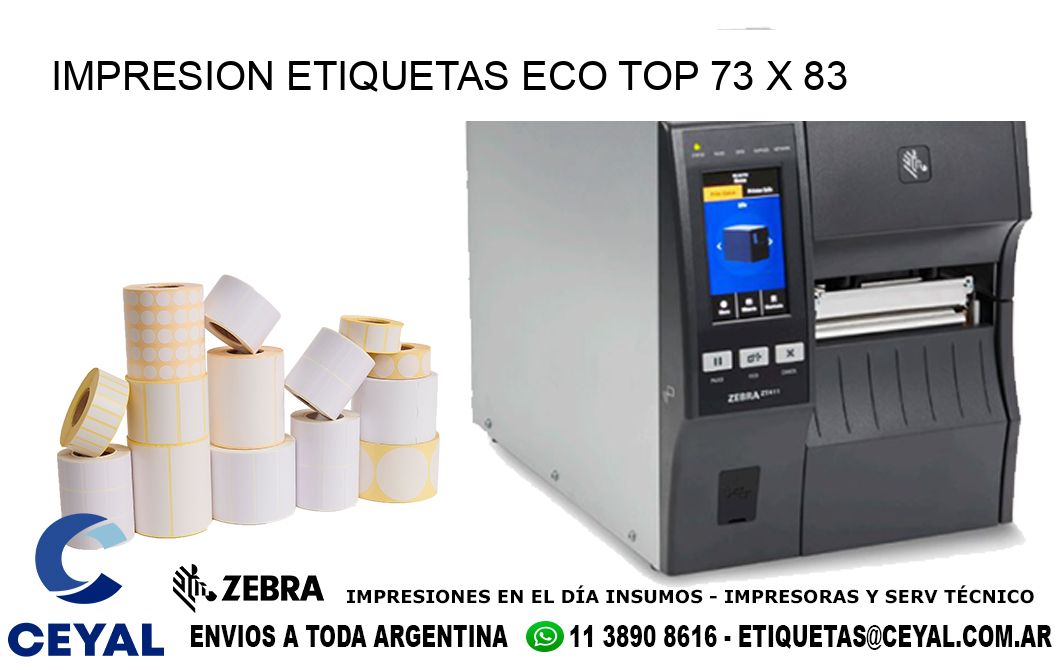 IMPRESION ETIQUETAS ECO TOP 73 x 83