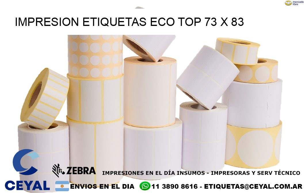IMPRESION ETIQUETAS ECO TOP 73 x 83