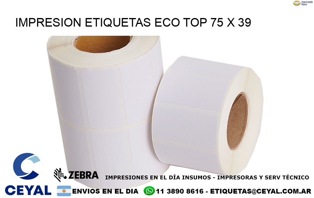 IMPRESION ETIQUETAS ECO TOP 75 x 39