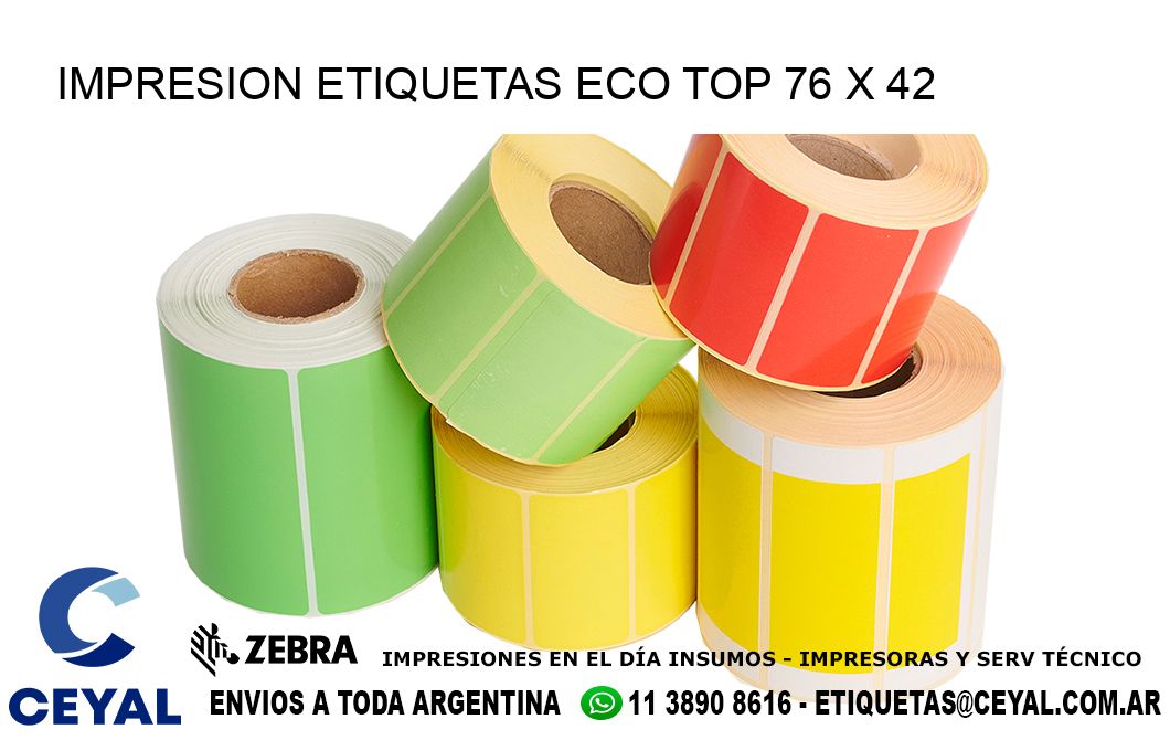 IMPRESION ETIQUETAS ECO TOP 76 x 42