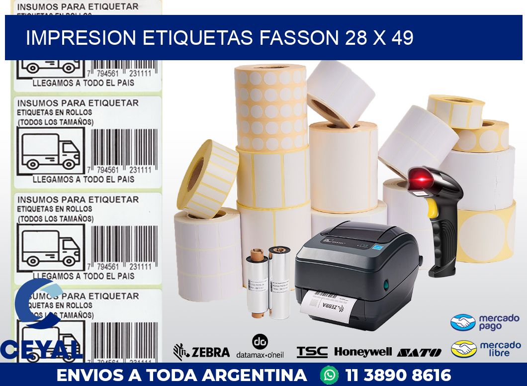 IMPRESION ETIQUETAS FASSON 28 x 49