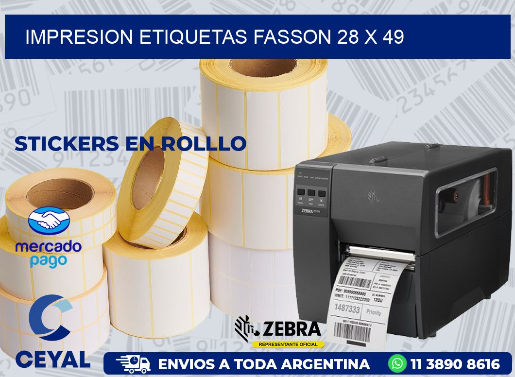 IMPRESION ETIQUETAS FASSON 28 x 49