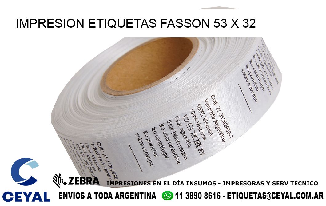 IMPRESION ETIQUETAS FASSON 53 x 32