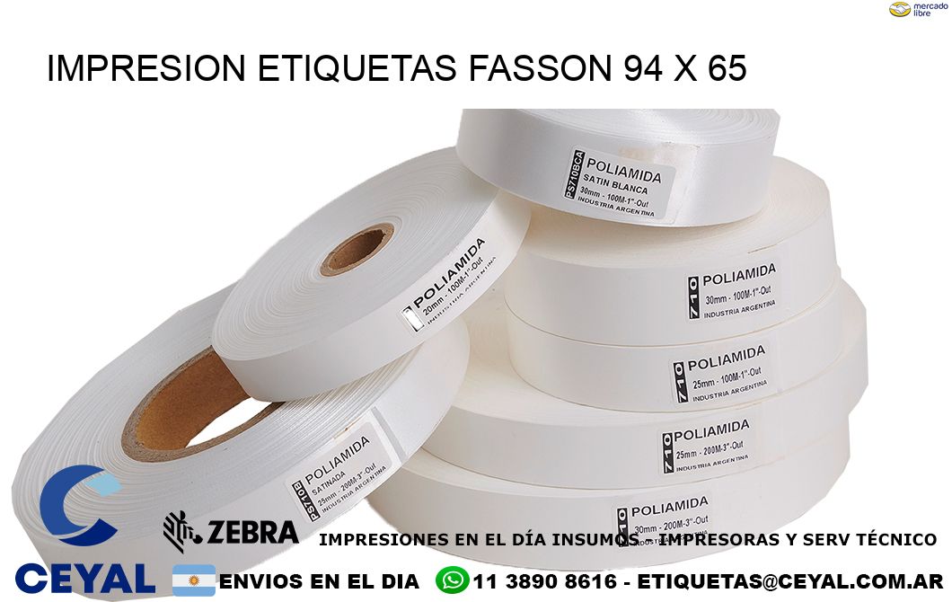 IMPRESION ETIQUETAS FASSON 94 x 65